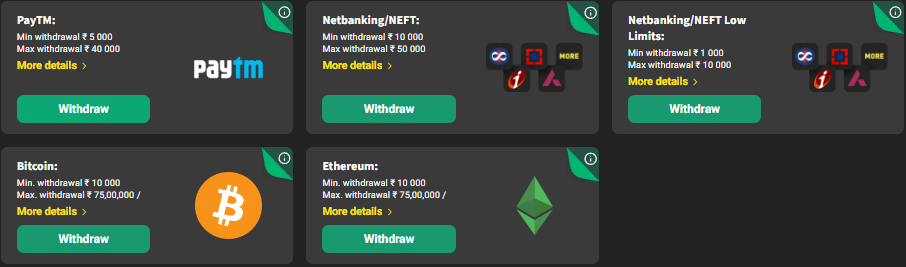 withdraw window at RajBet