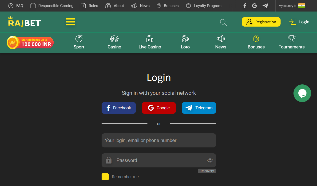 Rajbet login